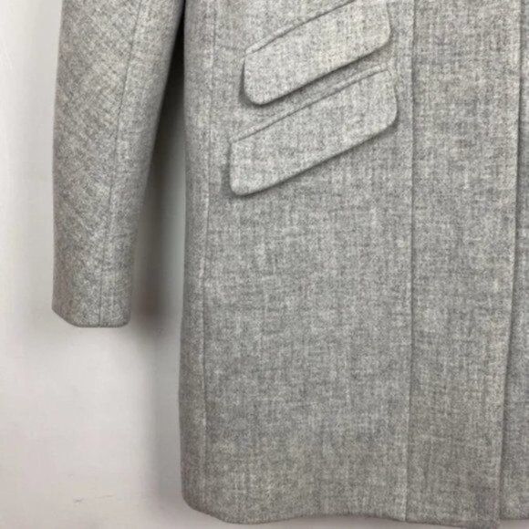 NWT 6 Cocoon Coat Italian Stadium Cloth Wool Heathered Dusk Gray - Picture 7 of 12